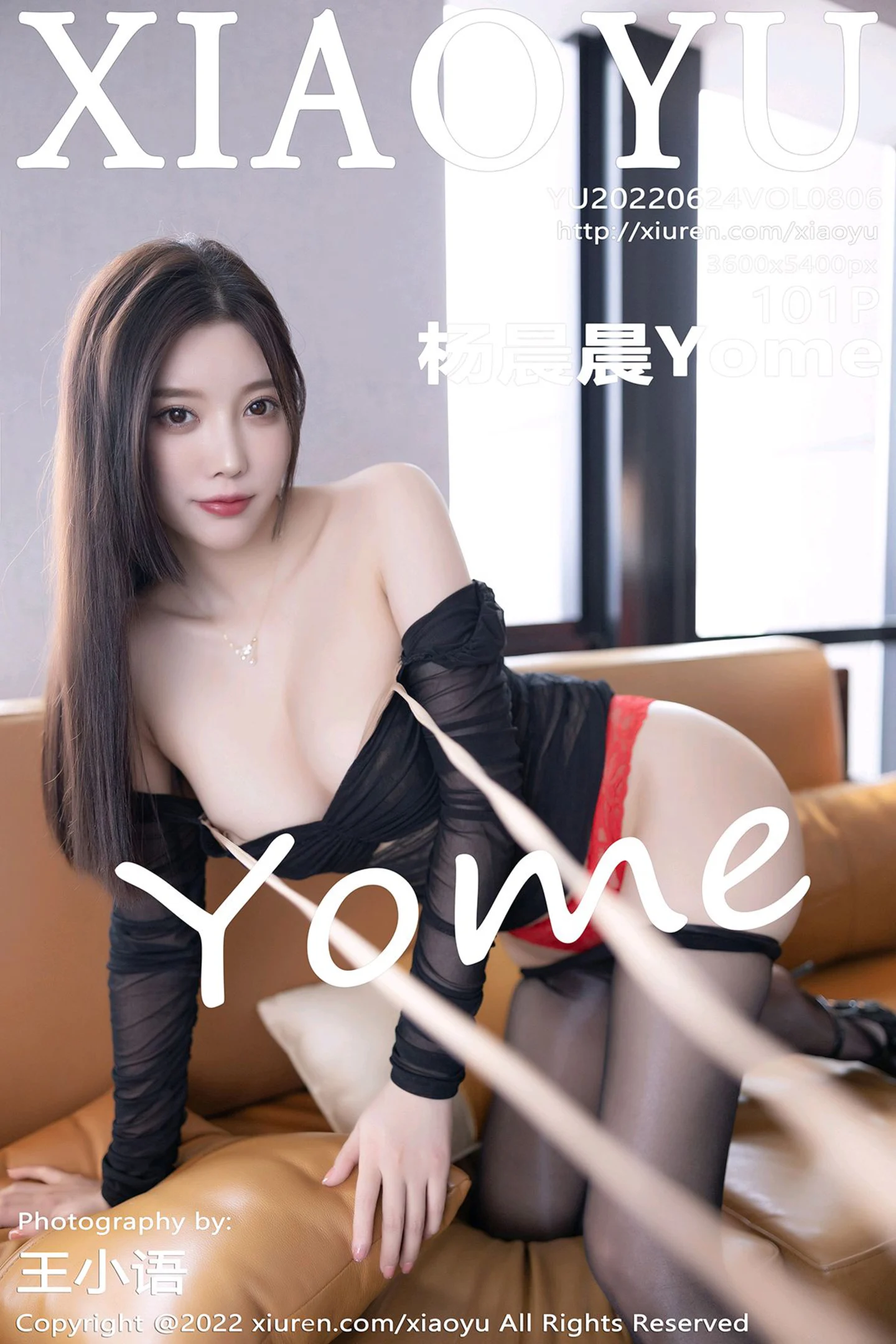 [XiaoYu画语界]Vol.806_女神杨晨晨Yome脱黑色薄透连衣裙露蕾丝内衣超薄黑丝诱惑写真101P-秀人网 - XiuRen.Pro